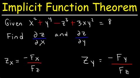 implicit differentiation using partial derivatives