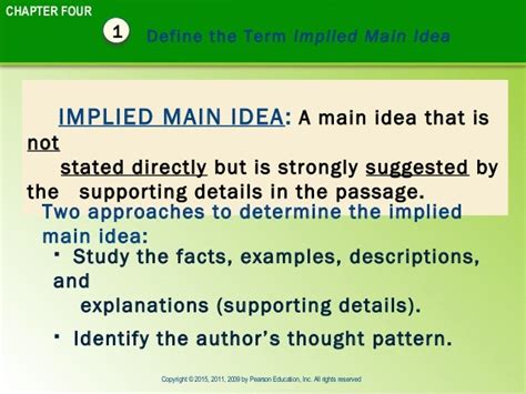 implied main idea examples sentences