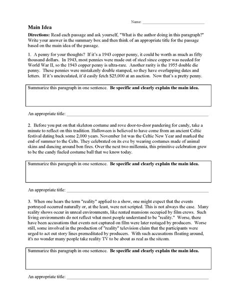 implied main idea exercises with answers pdf