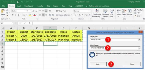 import data from sharepoint excel file to excel