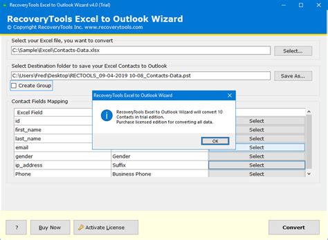 import excel email list to outlook