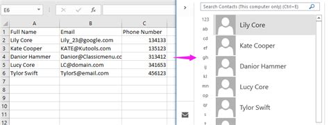 import outlook contacts to excel