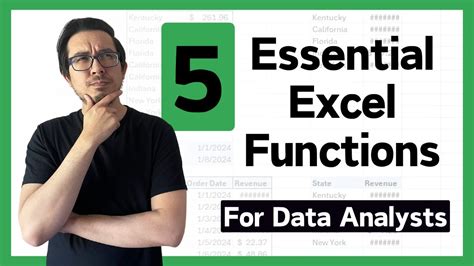 important excel functions for data analyst