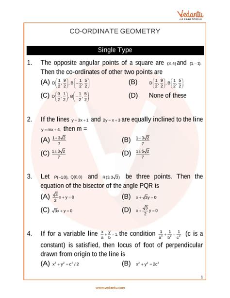 important formulas in coordinate geometry for jee mains