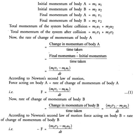 important formulas of force and laws of motion class 9