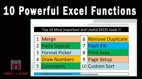 important things to know in excel