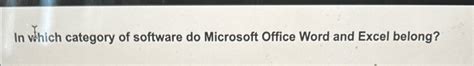 in which category of software do microsoft office word and excel belong