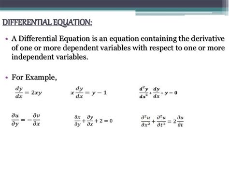 independent variable in differential equation example