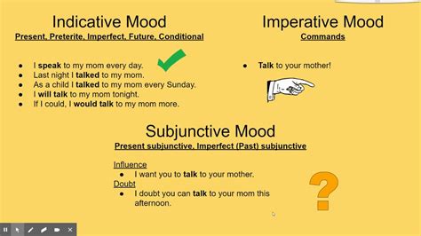indicative vs subjunctive vs imperative