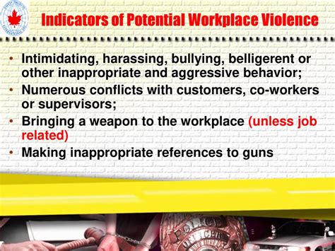 indicators of potential workplace violence can often be managed and treated if recognized