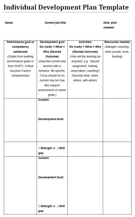 individual development plan examples pdf free