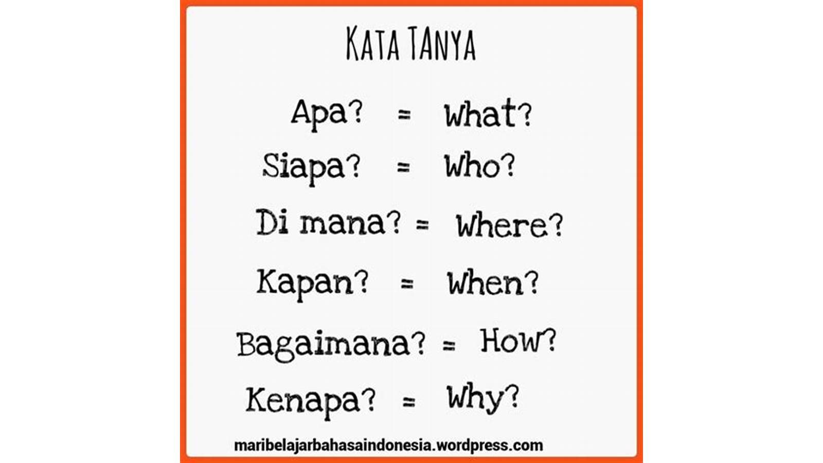 Indonesian question words