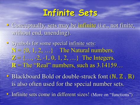 infinite set examples in real life