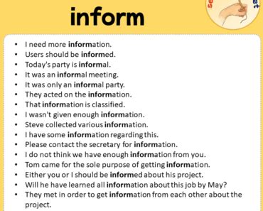 inform sentence examples