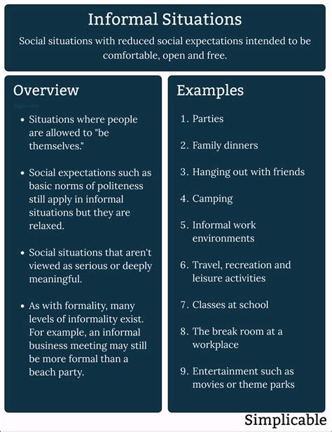informal workplace examples