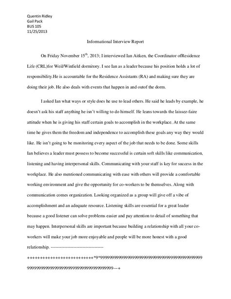 informational interview report example