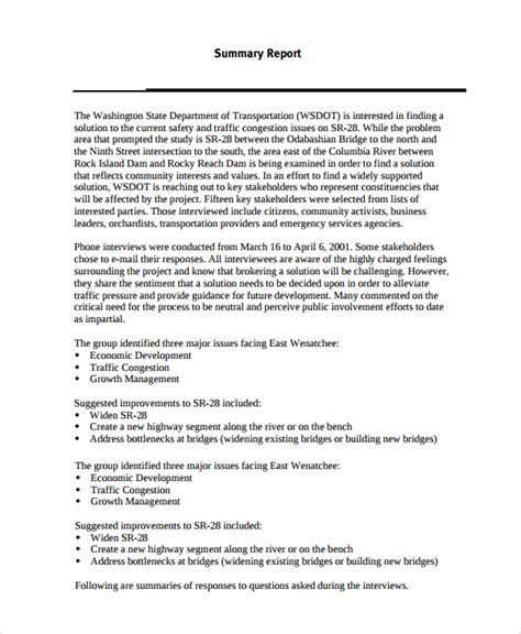 informational interview summary examples