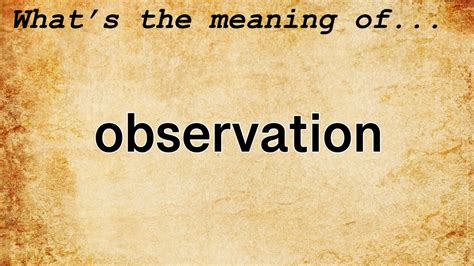 initial observation meaning