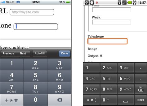 input type for mobile number in html