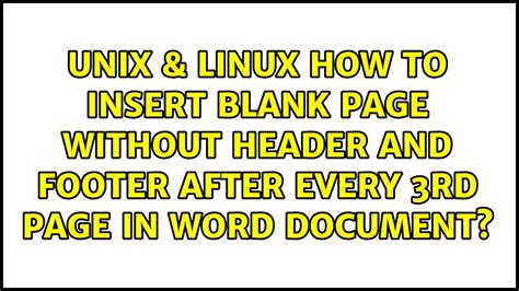insert blank page without header and footer