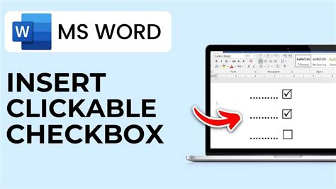 insert clickable checkbox in word 2024
