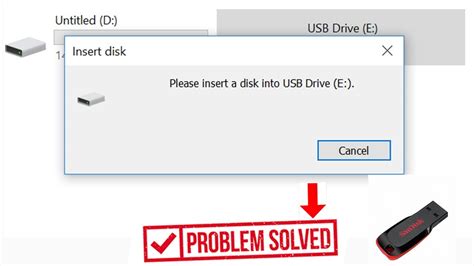 insert disk into usb drive error