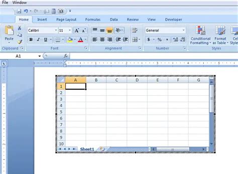 insert excel sheet in word