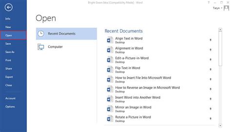insert file in word
