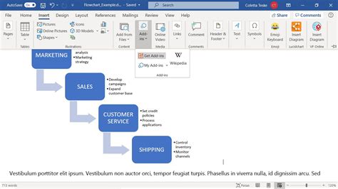 insert flowchart microsoft word