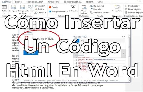 insert html code in word