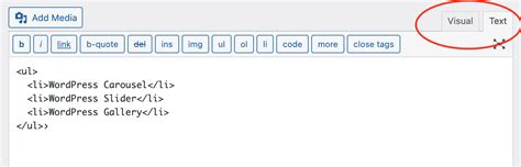 insert html code in wordpress page