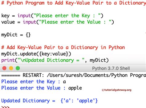 insert key value to dict python