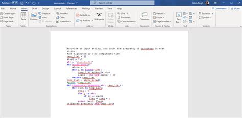insert source code in word