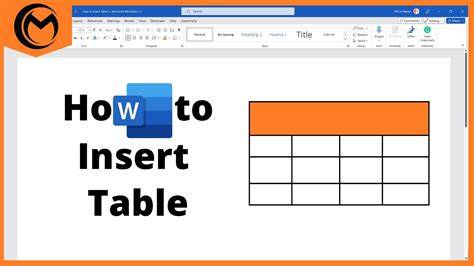 insert table ms word