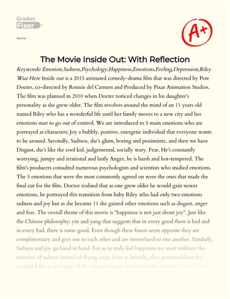 inside out summary and analysis