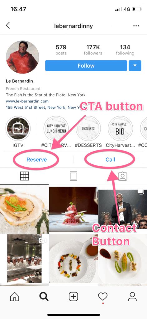 Instagram follow button with call-to-action