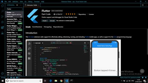 instalar flutter y dart en visual studio code