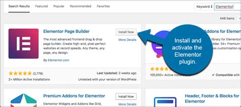 install elementor plugin