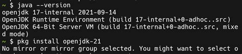 install java 21 in termux