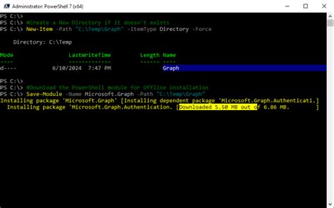 install microsoft graph powershell offline