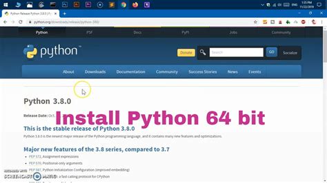 install python 3.8 64 bit