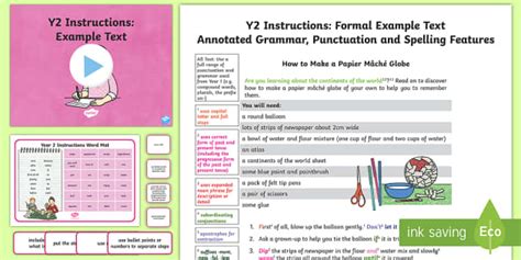 instruction writing ks1 examples