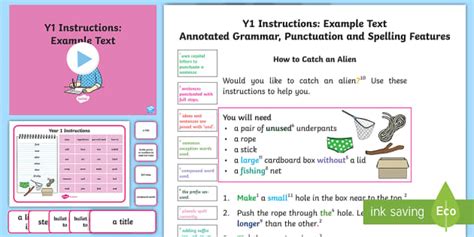 instructional text examples for students