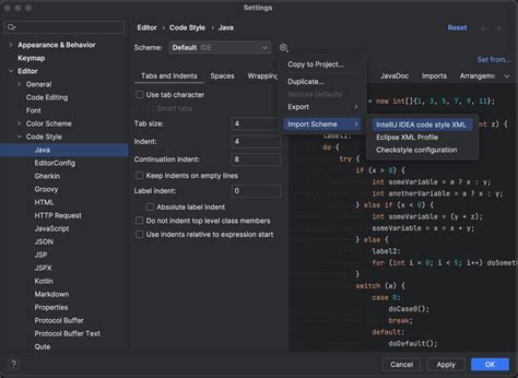 intellij format code