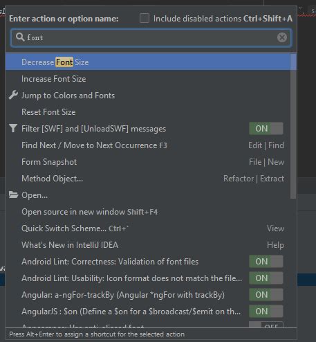 intellij increase font size of code