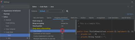 intellij reformat code line length