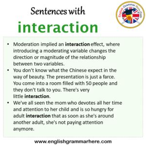 interaction self example sentence
