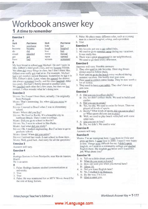 interchange workbook 2 answer key