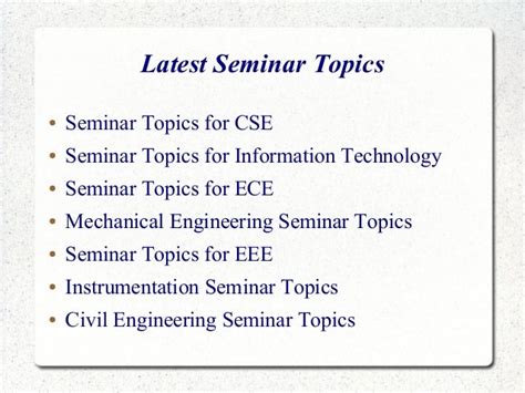 interesting seminar topics for engineering students