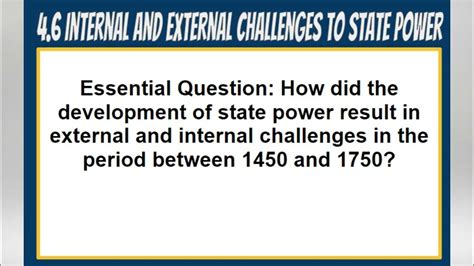 internal and external challenges to state power from 1450 to 1750 quiz